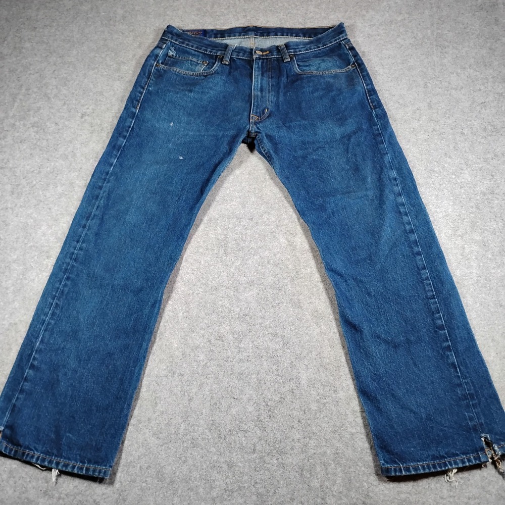 Pendleton Mens Straight Leg Blue Denim Jeans 100% Cotton 35x28 Medium‎ Wash